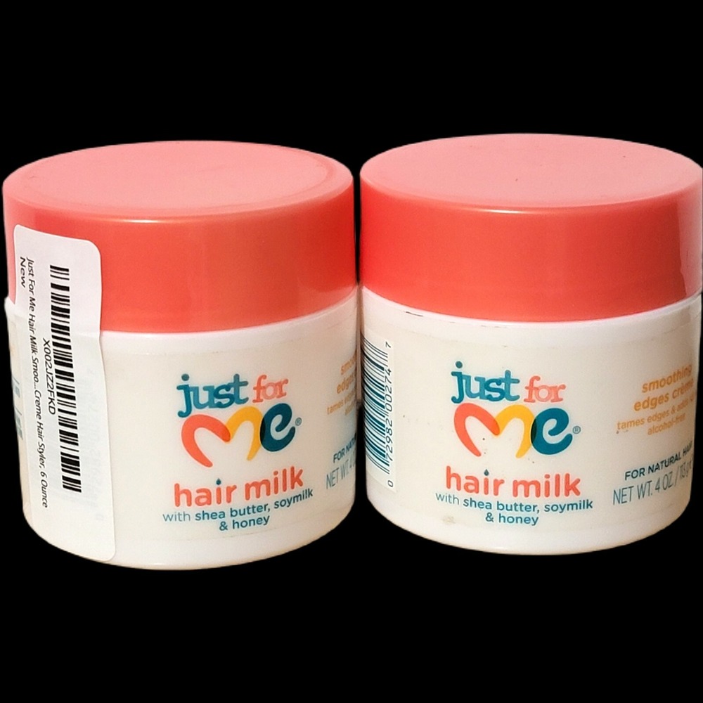 Lot Of 2 Pack Just For Me Hair Milk Smoothing‎ Edges Creme With Shea Butter 4 oz